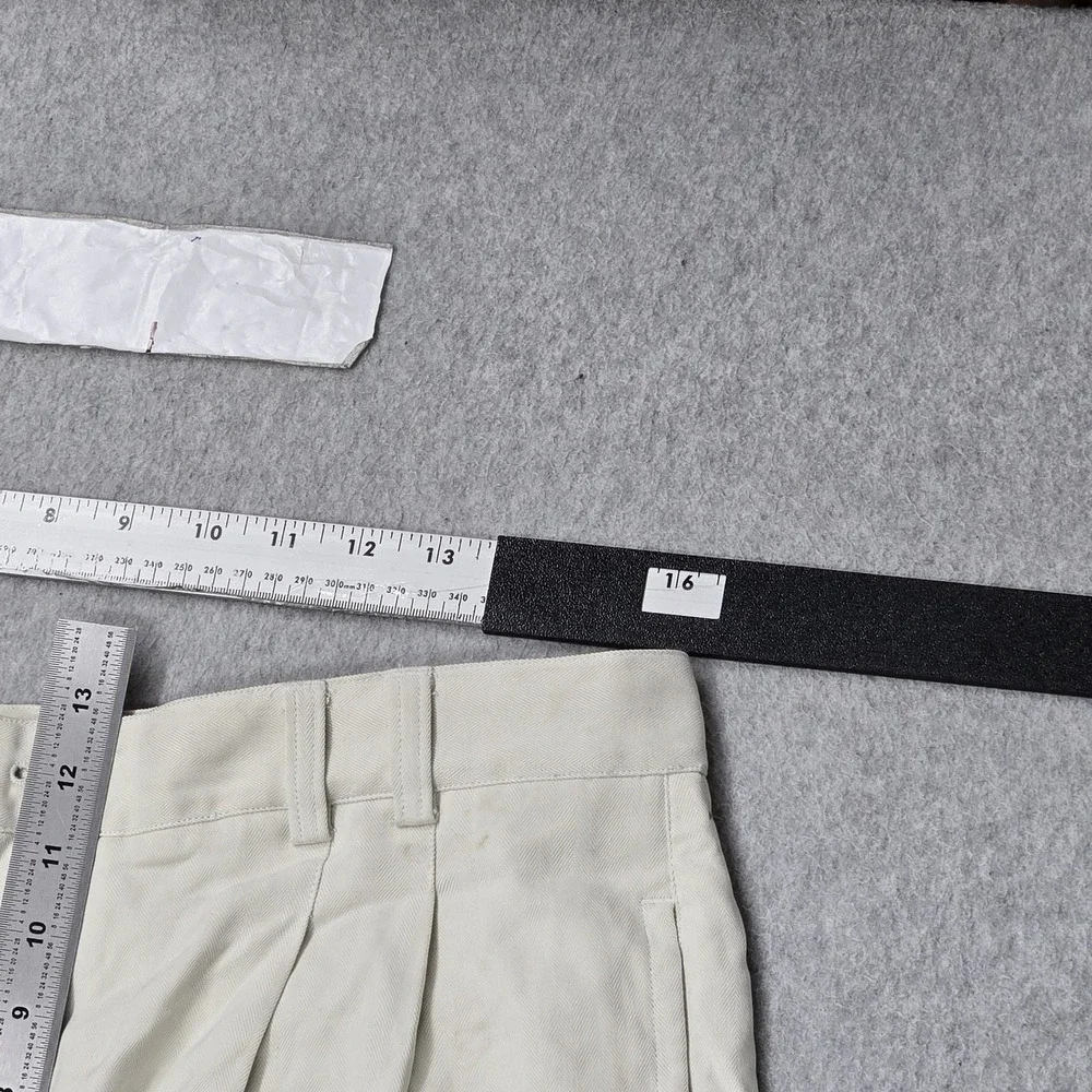 Tommy Bahama Men Pants 35 Cream Silk Spandex Dress Pants Twill Relax READ
